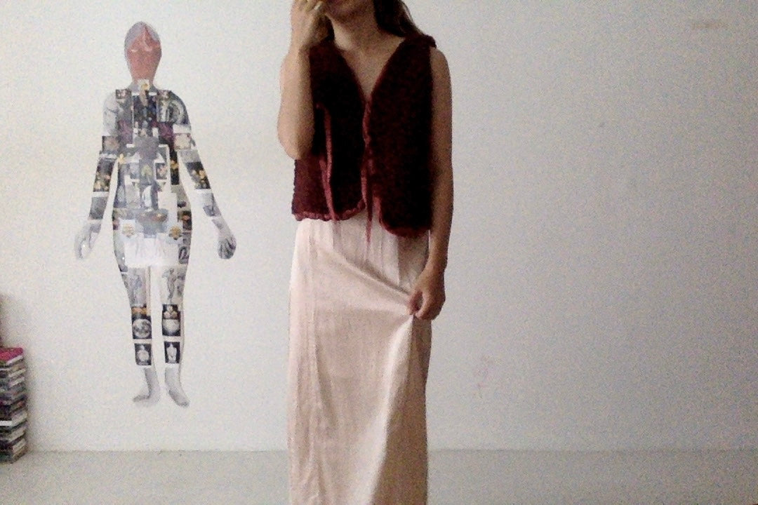 sula - wrap tie vest - big fluffy - conker red