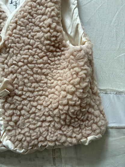 sula - wrap tie vest - big fluffy - crystal grey