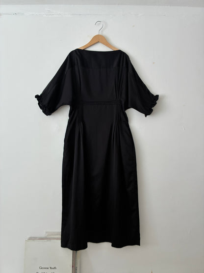 sula - doris dress - silk cotton satin - anthracite
