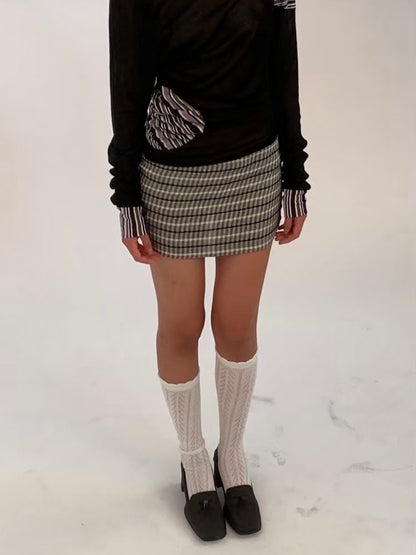 garbage core - ASYMMETRIC KNITTED TEE