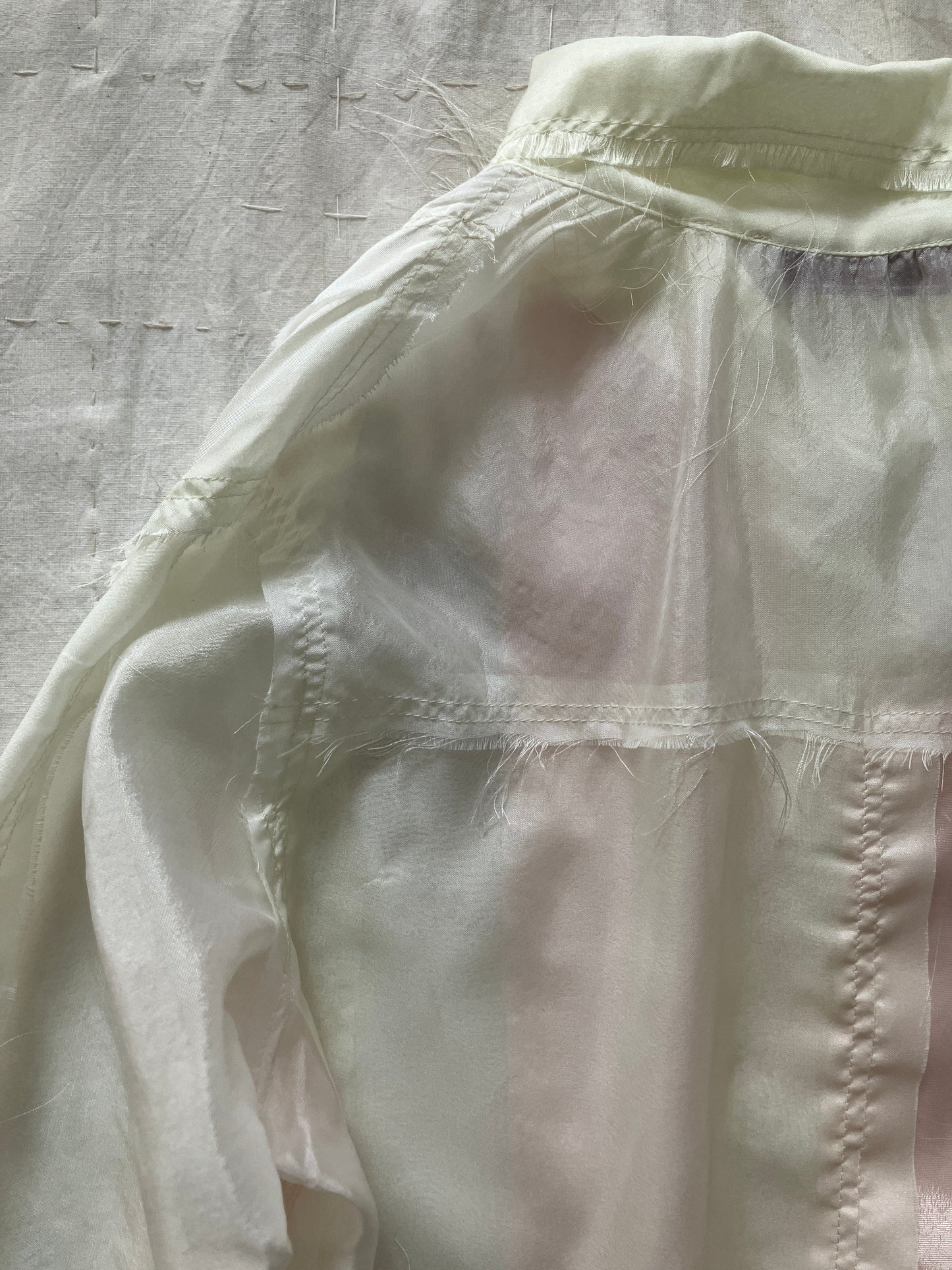 garbage core - SEMISHEER PATCHWORK SHIRT