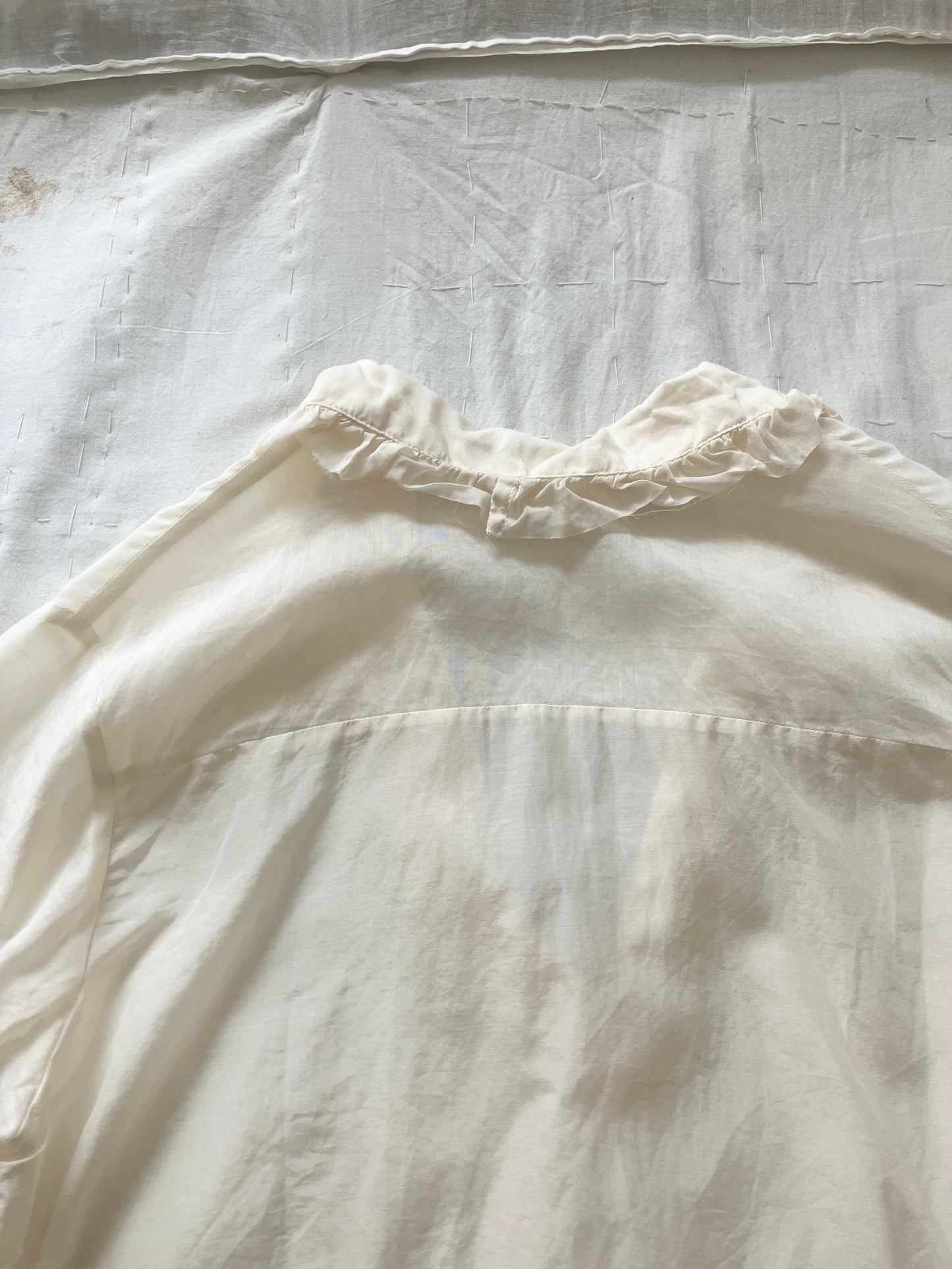sula - frill blouse - egg nog
