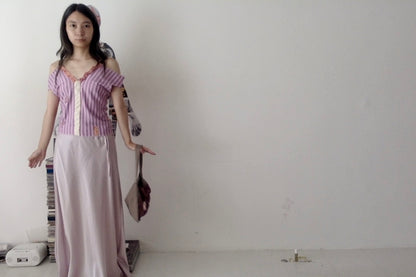 sula - bias cut skirt long - mauve