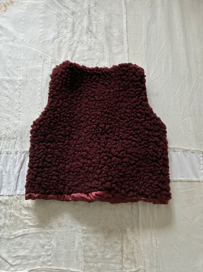 sula - wrap tie vest - big fluffy - conker red