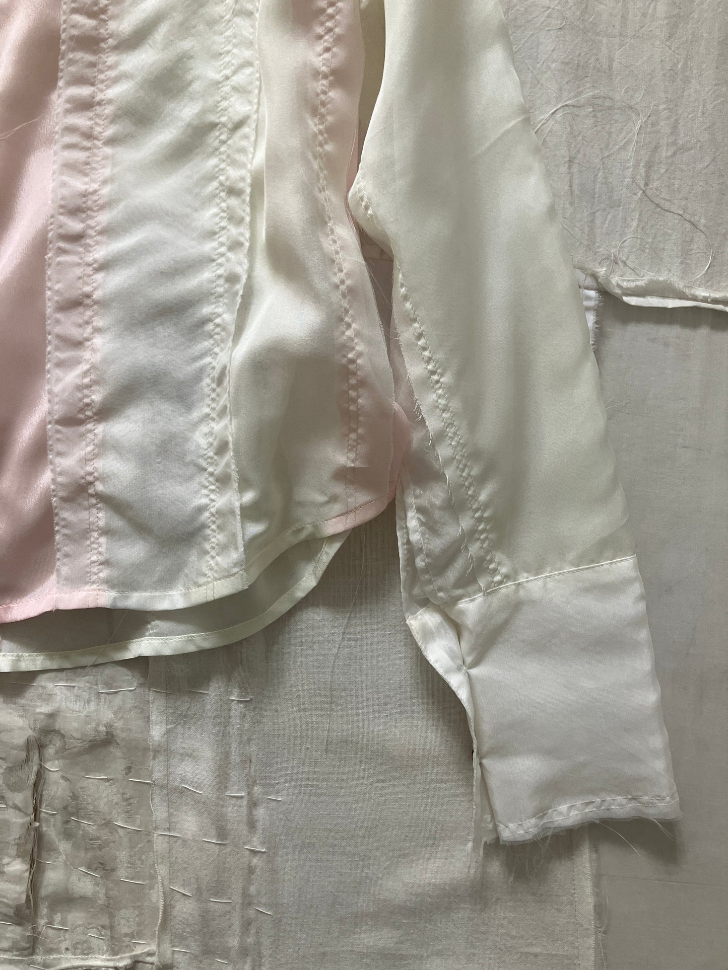 garbage core - SEMISHEER PATCHWORK SHIRT
