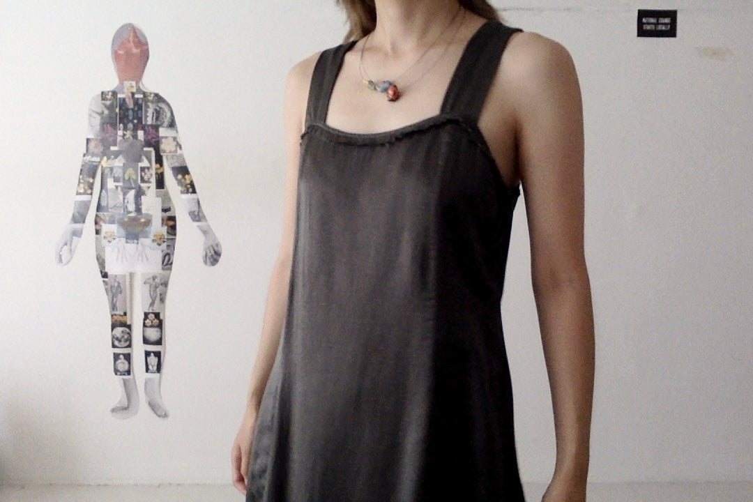 sula - wide strap dress - gunmetal