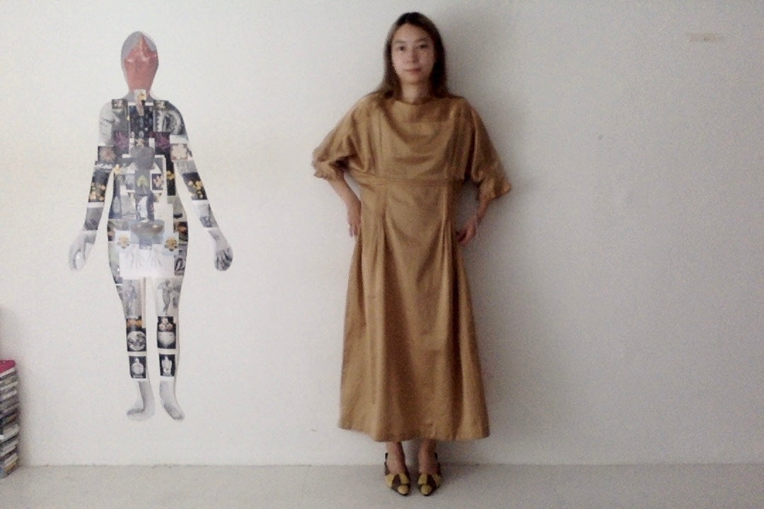 sula - doris dress - silk cotton satin - curry