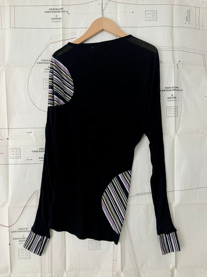 garbage core - ASYMMETRIC KNITTED TEE