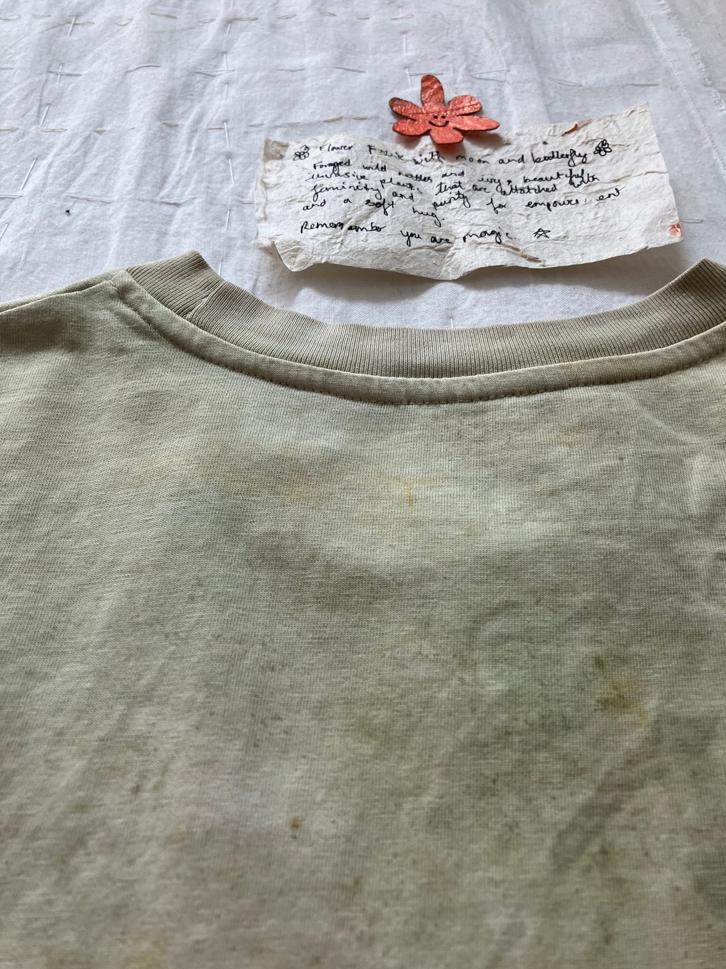 EIRINN HAYHOW - FLOWER FAIRIE WITH MOON AND BUTTERFLY TSHIRT 1 with bio flower patch