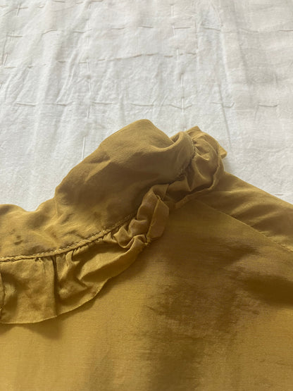 sula - frill blouse - tabacco