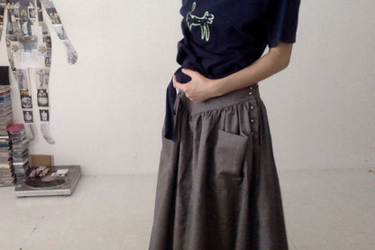 everyone's mother - garden skirt long - Charcoal