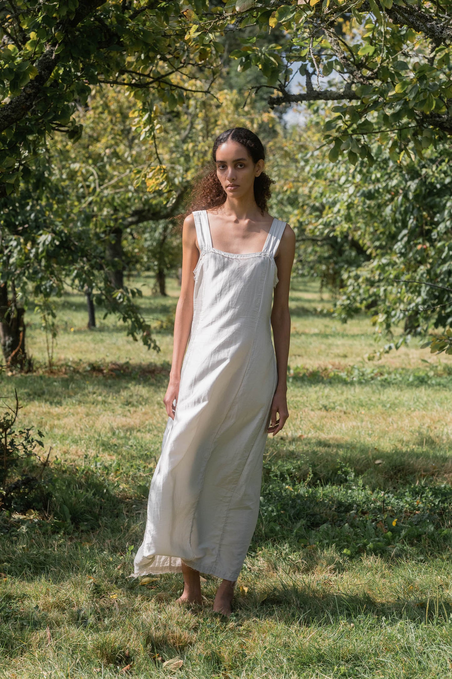 sula - wide strap dress - silver peony