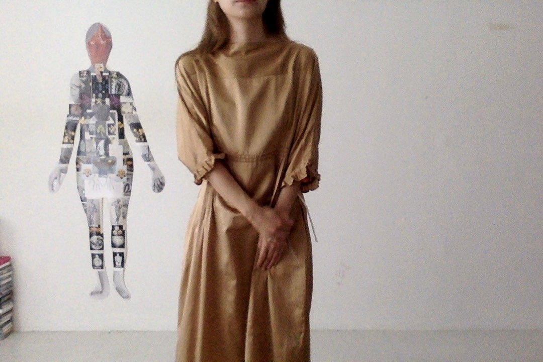 sula - doris dress - silk cotton satin - curry
