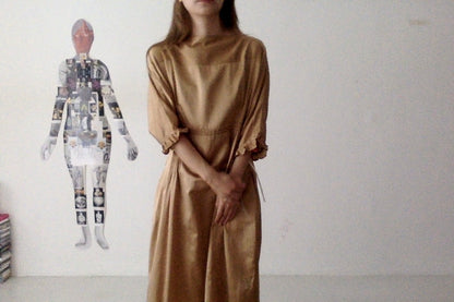 sula - doris dress - silk cotton satin - curry