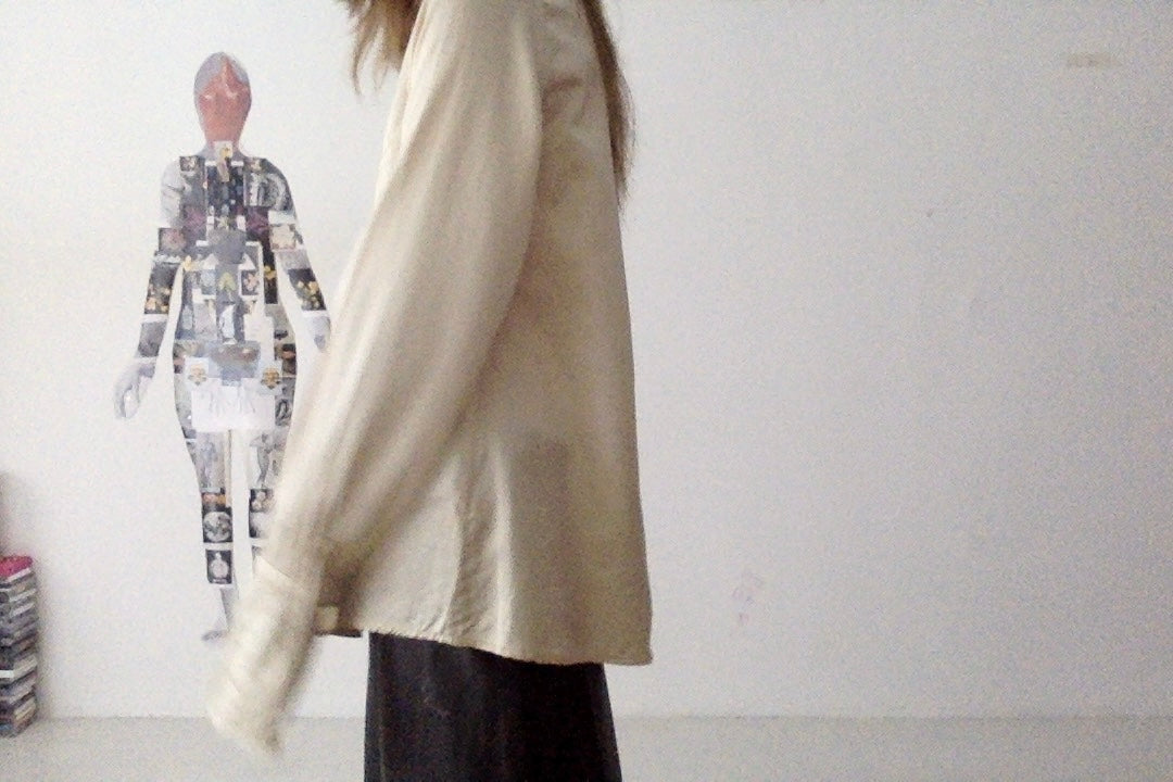 sula - new washed shirt - silk cotton satin - oyster white