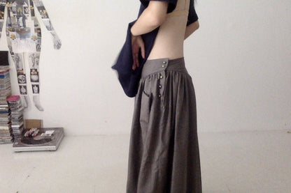 everyone's mother - garden skirt long - Charcoal