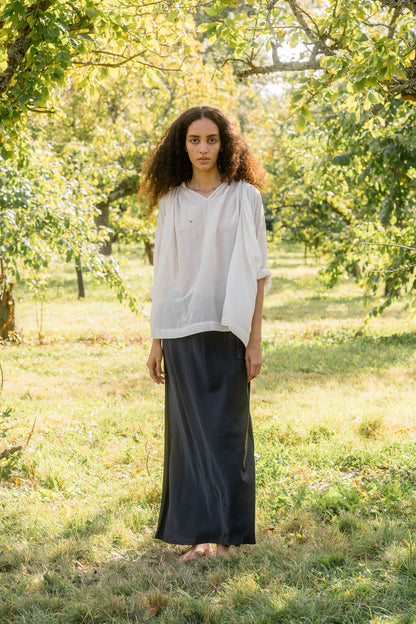 sula - bias cut long skirt - beluga