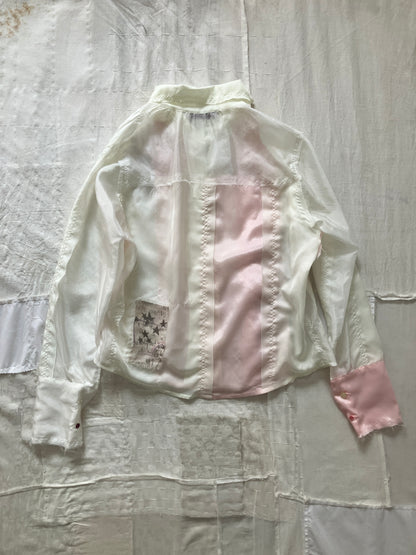garbage core - SEMISHEER PATCHWORK SHIRT