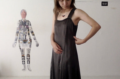 sula - wide strap dress - gunmetal