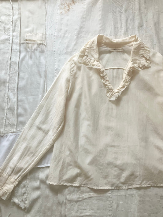 sula - frill blouse - egg nog