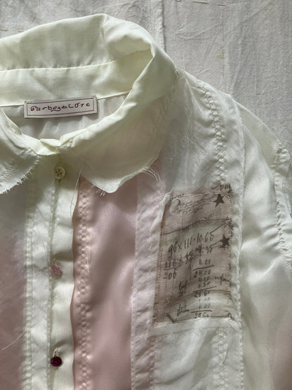 garbage core - SEMISHEER PATCHWORK SHIRT