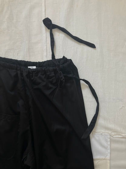 sula - wide leg japan pants - silk cotton satin - anthracite