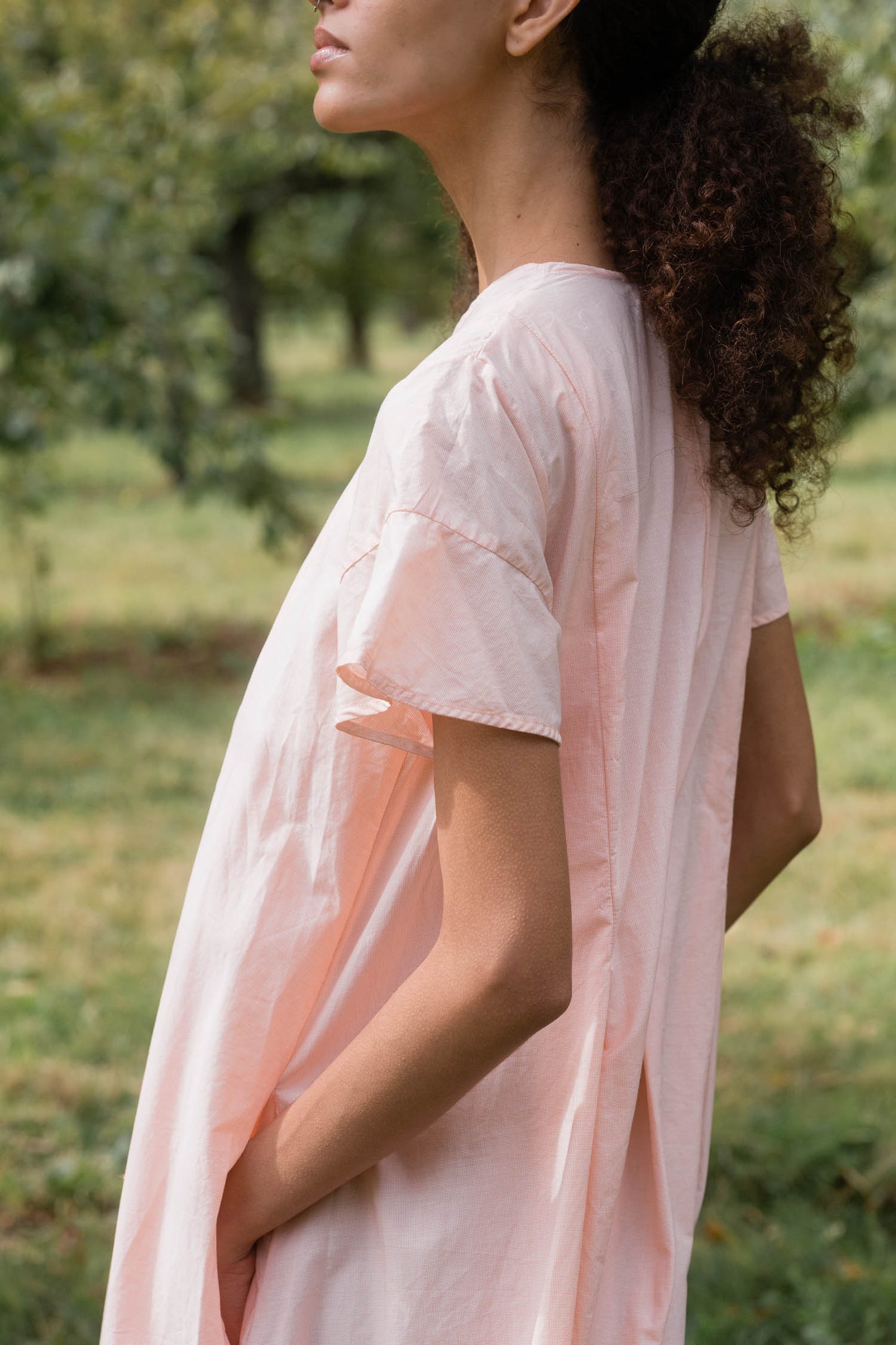 sula - dolls dress - cotton - tiny orange check
