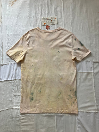 EIRINN HAYHOW - FOREST FAIRIE WITH SNAIL AND SUN TSHIRT 1 with bio flower patch