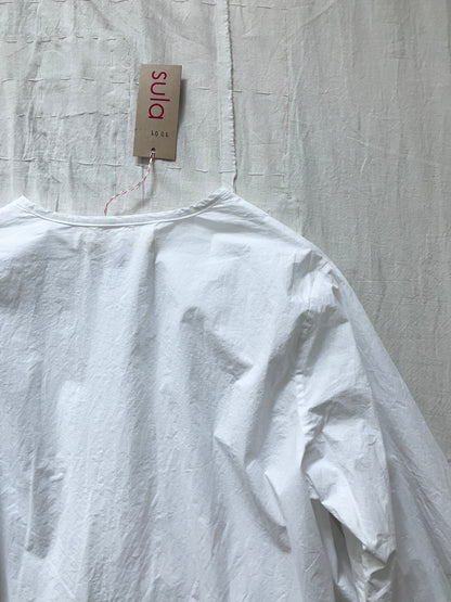 sula - pleat shirt kilberry cotton - white