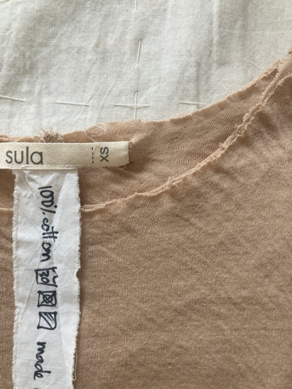 sula - long sleeve tee - cotton jersey - beige