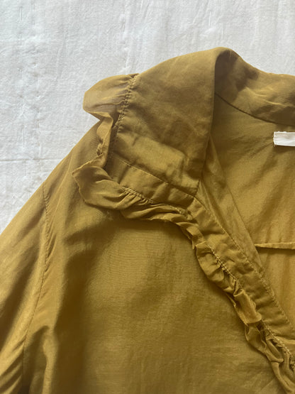 sula - frill blouse - tabacco