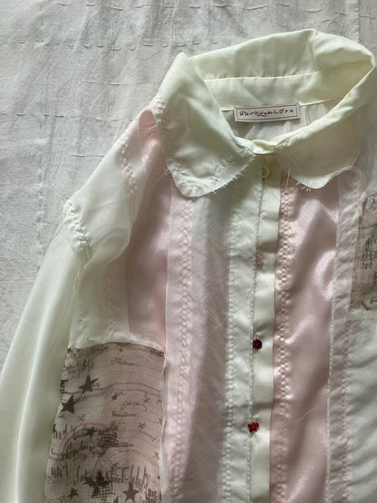 garbage core - SEMISHEER PATCHWORK SHIRT