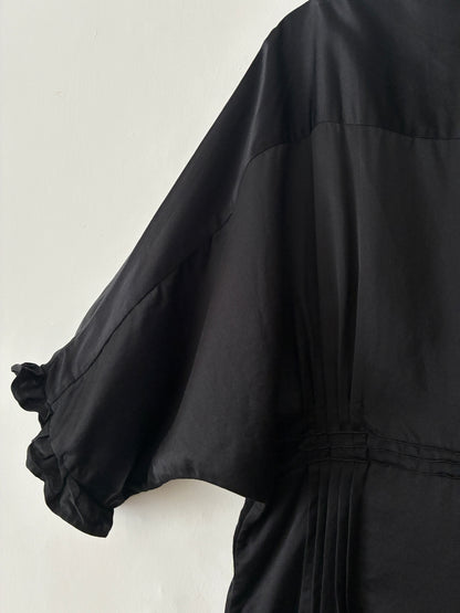 sula - doris dress - silk cotton satin - anthracite