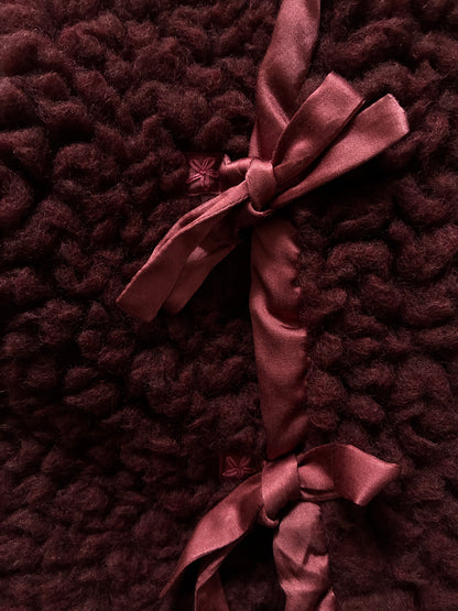 sula - wrap tie vest - big fluffy - conker red