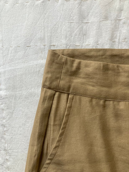 sula - flare pants french linen - ochre