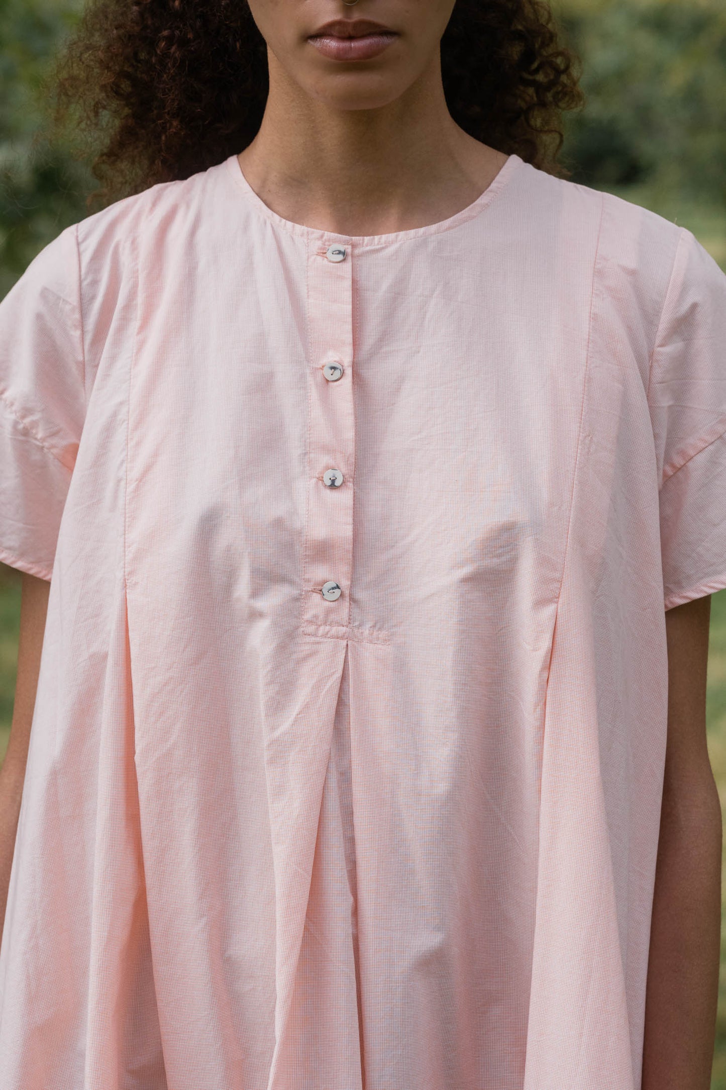 sula - dolls dress - cotton - tiny orange check