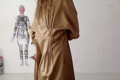sula - doris dress - silk cotton satin - curry