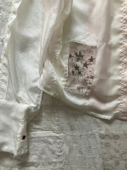garbage core - SEMISHEER PATCHWORK SHIRT