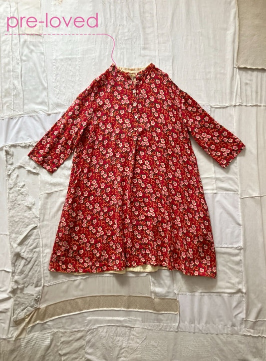 【Pre-loved】sula - red flower a line dress