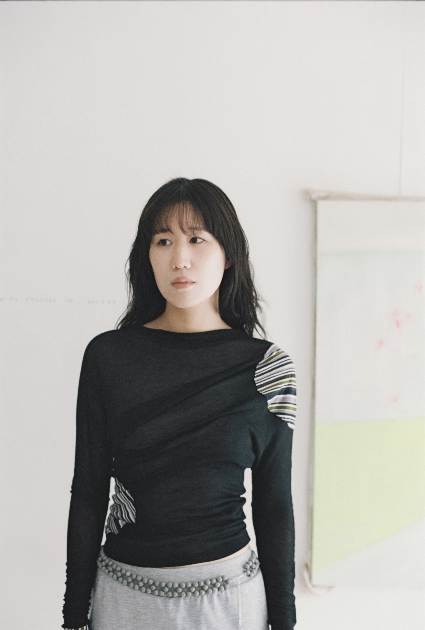 garbage core - ASYMMETRIC KNITTED TEE