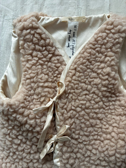 sula - wrap tie vest - big fluffy - crystal grey