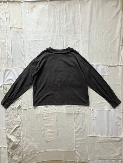 sula - round collar blouse - cotton voile - beluga