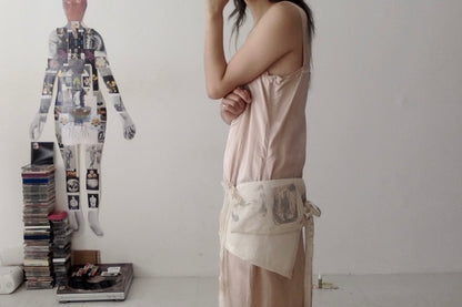 sula - wide strap dress - silver peony