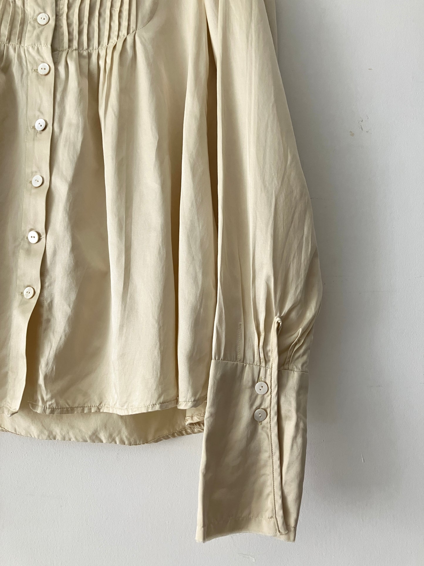 sula - new washed shirt - silk cotton satin - oyster white