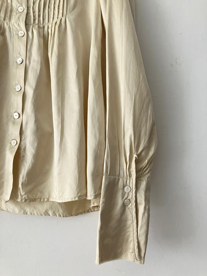 sula - new washed shirt - silk cotton satin - oyster white