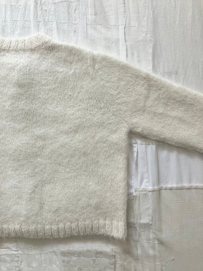sula - fluffy alpaca nickel cardi - cream