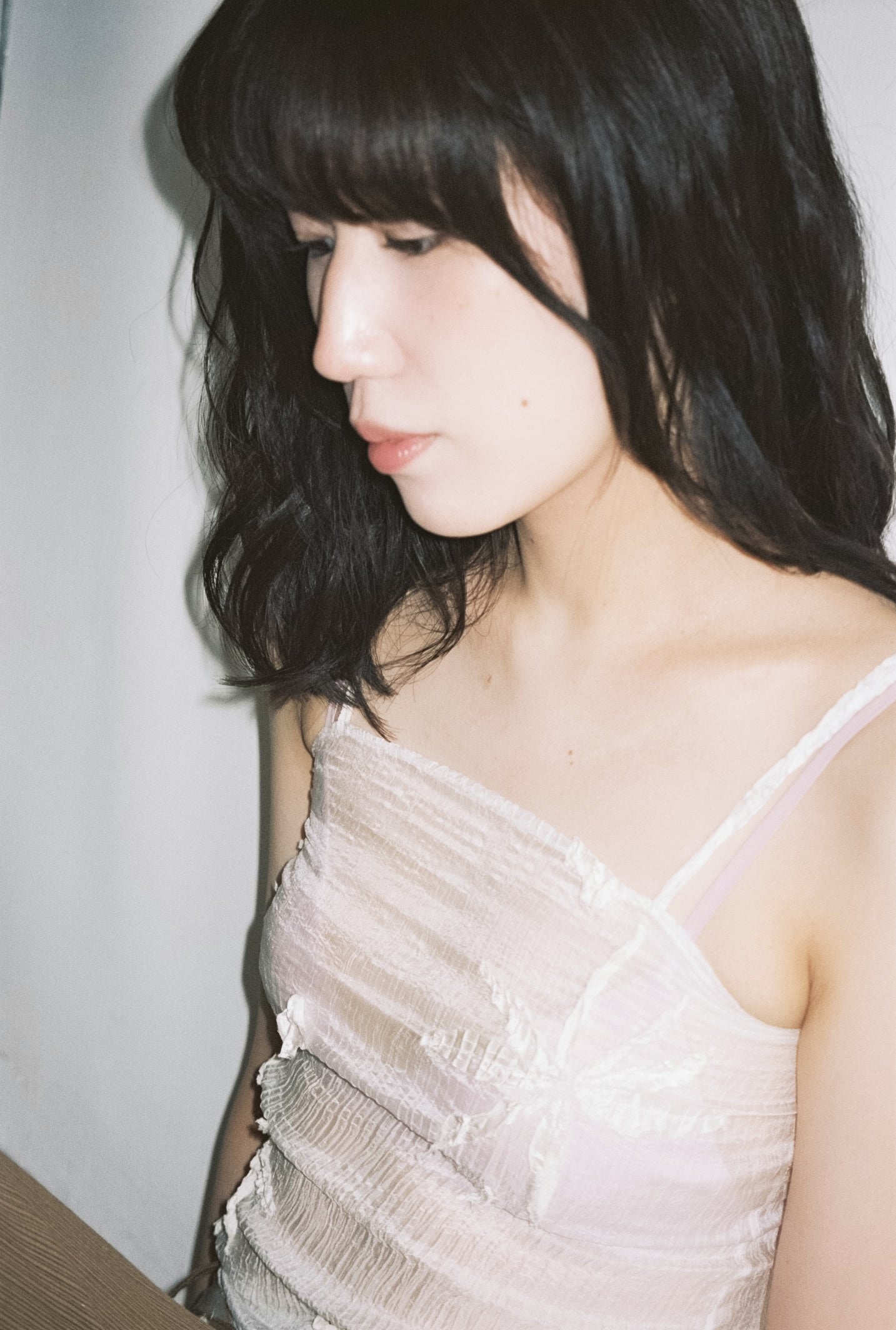 AZUR - Plissé Sheer Silk Appliqué Tube Top - Undyed (white)