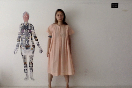 sula - dolls dress - cotton - tiny orange check