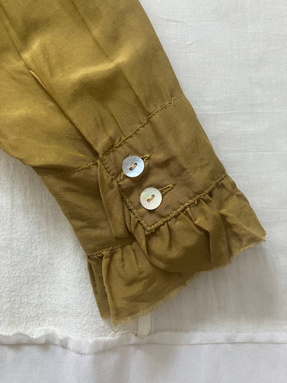 sula - frill blouse - tabacco