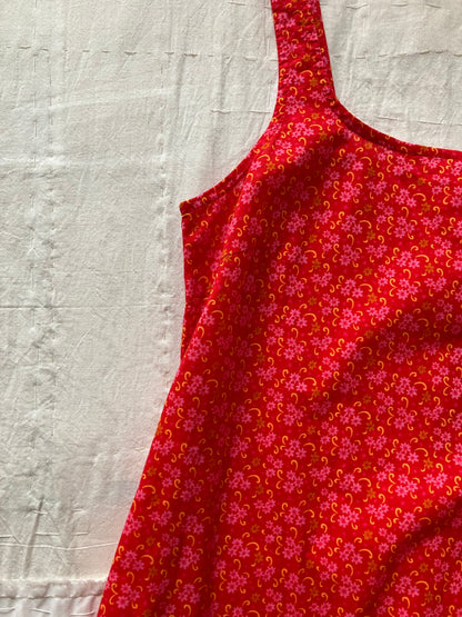 【Pre-loved】sula - plain dress - red flower